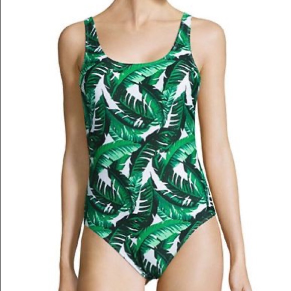 Design Lab Palm Print One-Piece Swimsuit Small - Picture 7 of 7